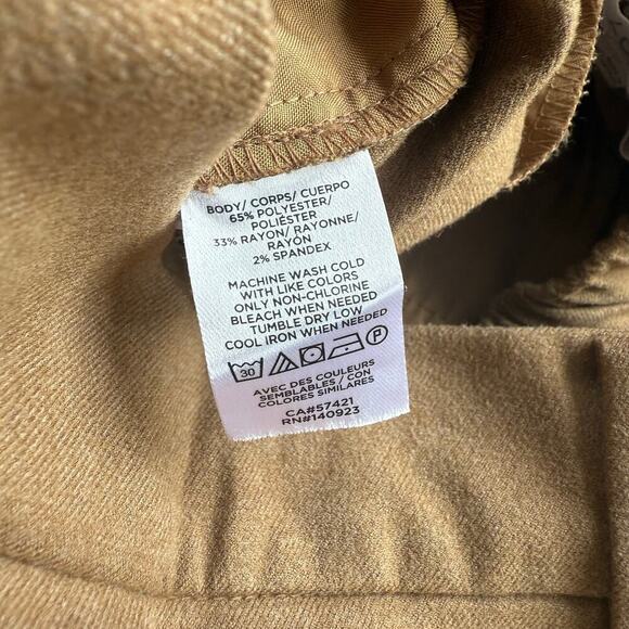 Ann Taylor LOFT Brown Crop Pleated Trouser Pants Tailored Career Work Size XXSP - Picture 10 of 10